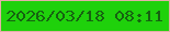 文字の大きさ：5、枠の色：e5aea8、背景の色：1fd10b、文字の色：166211 無料ブログパーツのブログ時計