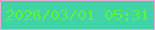 文字の大きさ：3、枠の色：e5aed9、背景の色：40d3a6、文字の色：63f23b 無料ブログパーツのブログ時計
