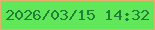 文字の大きさ：2、枠の色：e5b06b、背景の色：61e75a、文字の色：237f37 無料ブログパーツのブログ時計