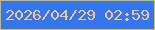 文字の大きさ：1、枠の色：e5b53a、背景の色：3377f0、文字の色：f5c782 無料ブログパーツのブログ時計