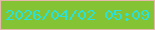 文字の大きさ：4、枠の色：e5b8ac、背景の色：84c434、文字の色：2be2da 無料ブログパーツのブログ時計