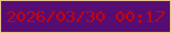文字の大きさ：3、枠の色：e5c18d、背景の色：570c72、文字の色：c50506 無料ブログパーツのブログ時計