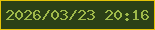 文字の大きさ：3、枠の色：e5c208、背景の色：2c4016、文字の色：9fb94a 無料ブログパーツのブログ時計