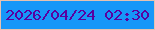 文字の大きさ：3、枠の色：e5c2b1、背景の色：1697f8、文字の色：5900a0 無料ブログパーツのブログ時計
