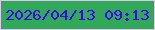 文字の大きさ：5、枠の色：e5c3f5、背景の色：30a958、文字の色：4004f0 無料ブログパーツのブログ時計