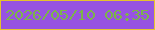 文字の大きさ：5、枠の色：e5c42d、背景の色：9753e2、文字の色：7cb44a 無料ブログパーツのブログ時計