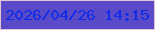 文字の大きさ：3、枠の色：e5c4d8、背景の色：5b4ac7、文字の色：0f2ce8 無料ブログパーツのブログ時計