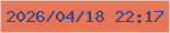文字の大きさ：1、枠の色：e5c5b1、背景の色：e67655、文字の色：30428d 無料ブログパーツのブログ時計