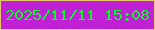 文字の大きさ：5、枠の色：e5c86a、背景の色：c021d4、文字の色：0ef629 無料ブログパーツのブログ時計