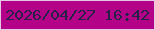 文字の大きさ：1、枠の色：e5c8e5、背景の色：b40288、文字の色：29204a 無料ブログパーツのブログ時計