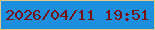 文字の大きさ：1、枠の色：e5c98b、背景の色：1b8edd、文字の色：780f0e 無料ブログパーツのブログ時計