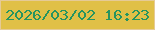 文字の大きさ：5、枠の色：e5ca96、背景の色：e0c047、文字の色：269460 無料ブログパーツのブログ時計