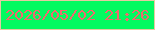 文字の大きさ：1、枠の色：e5caa1、背景の色：03fa60、文字の色：f1696e 無料ブログパーツのブログ時計