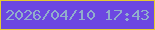 文字の大きさ：2、枠の色：e5cb30、背景の色：6c47e1、文字の色：91adcc 無料ブログパーツのブログ時計