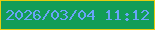 文字の大きさ：1、枠の色：e5cd10、背景の色：129d58、文字の色：69a4f7 無料ブログパーツのブログ時計