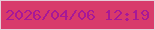 文字の大きさ：5、枠の色：e5cdd8、背景の色：d83a6b、文字の色：a71897 無料ブログパーツのブログ時計