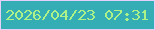 文字の大きさ：4、枠の色：e5d0f9、背景の色：35adb5、文字の色：adf289 無料ブログパーツのブログ時計