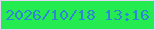 文字の大きさ：2、枠の色：e5d4f5、背景の色：23eb50、文字の色：2e86d6 無料ブログパーツのブログ時計