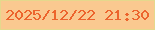 文字の大きさ：5、枠の色：e5d88c、背景の色：fac990、文字の色：ec642d 無料ブログパーツのブログ時計