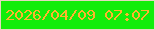 文字の大きさ：2、枠の色：e5d8c0、背景の色：12ed0b、文字の色：fdb52d 無料ブログパーツのブログ時計