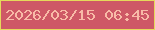 文字の大きさ：3、枠の色：e5d95b、背景の色：ce5866、文字の色：f8baa7 無料ブログパーツのブログ時計
