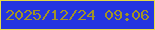 文字の大きさ：1、枠の色：e5db46、背景の色：2435e0、文字の色：a29324 無料ブログパーツのブログ時計