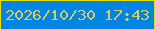 文字の大きさ：5、枠の色：e5dd03、背景の色：0085e5、文字の色：d7cc64 無料ブログパーツのブログ時計