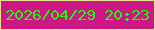 文字の大きさ：2、枠の色：e5dd90、背景の色：cf1685、文字の色：24f611 無料ブログパーツのブログ時計