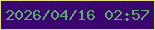文字の大きさ：5、枠の色：e5df80、背景の色：3a056e、文字の色：62a972 無料ブログパーツのブログ時計