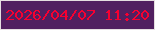 文字の大きさ：3、枠の色：e5dfe0、背景の色：512060、文字の色：f70031 無料ブログパーツのブログ時計