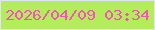 文字の大きさ：5、枠の色：e5e0ff、背景の色：b3ed5a、文字の色：f552bd 無料ブログパーツのブログ時計