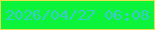文字の大きさ：4、枠の色：e5e14d、背景の色：0cf33c、文字の色：3bcbcd 無料ブログパーツのブログ時計