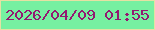 文字の大きさ：3、枠の色：e5e1a3、背景の色：76f0a1、文字の色：931871 無料ブログパーツのブログ時計