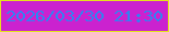 文字の大きさ：5、枠の色：e5e21d、背景の色：cb22cf、文字の色：3083f2 無料ブログパーツのブログ時計