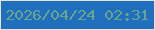 文字の大きさ：4、枠の色：e5e2dc、背景の色：206ebe、文字の色：67a58f 無料ブログパーツのブログ時計