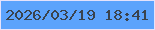 文字の大きさ：3、枠の色：e5e2fb、背景の色：5ca3fc、文字の色：3a434d 無料ブログパーツのブログ時計