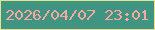 文字の大きさ：1、枠の色：e5e38e、背景の色：3f9582、文字の色：fda89f 無料ブログパーツのブログ時計