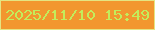 文字の大きさ：5、枠の色：e5e581、背景の色：f2972f、文字の色：c3ed5b 無料ブログパーツのブログ時計