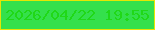 文字の大きさ：4、枠の色：e5e604、背景の色：34e04c、文字の色：20d817 無料ブログパーツのブログ時計