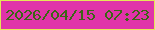 文字の大きさ：1、枠の色：e5e657、背景の色：e033a9、文字の色：3a6615 無料ブログパーツのブログ時計
