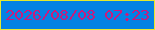 文字の大きさ：4、枠の色：e5e92e、背景の色：0482e4、文字の色：c81b7d 無料ブログパーツのブログ時計