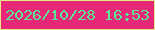 文字の大きさ：4、枠の色：e5e986、背景の色：e72778、文字の色：5be793 無料ブログパーツのブログ時計
