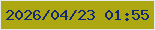 文字の大きさ：4、枠の色：e5ebec、背景の色：ada812、文字の色：122776 無料ブログパーツのブログ時計