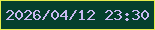 文字の大きさ：2、枠の色：e5ec4b、背景の色：05402d、文字の色：c9b9f2 無料ブログパーツのブログ時計
