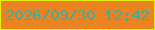 文字の大きさ：4、枠の色：e5ed0d、背景の色：eb8321、文字の色：41ac9d 無料ブログパーツのブログ時計