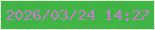 文字の大きさ：4、枠の色：e5eedb、背景の色：40b546、文字の色：ca7ace 無料ブログパーツのブログ時計