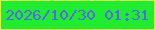 文字の大きさ：2、枠の色：e5f04a、背景の色：1eed30、文字の色：5965f1 無料ブログパーツのブログ時計