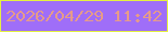 文字の大きさ：3、枠の色：e5f141、背景の色：9f6ef8、文字の色：e59b8a 無料ブログパーツのブログ時計