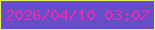文字の大きさ：4、枠の色：e5f16a、背景の色：664ec8、文字の色：ee28b1 無料ブログパーツのブログ時計