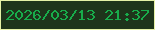 文字の大きさ：2、枠の色：e5f1a6、背景の色：1e341b、文字の色：18ac4b 無料ブログパーツのブログ時計